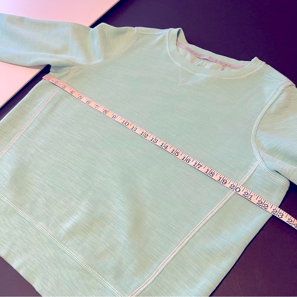 TOMMY BAHAMA Tobago Bay Crewneck Sweatshirt Pima coton, aqua blue, size L - Picture 8 of 12